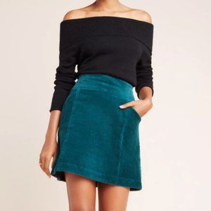 Anthropologie Maeve Corduroy Velvet Mini Skirk